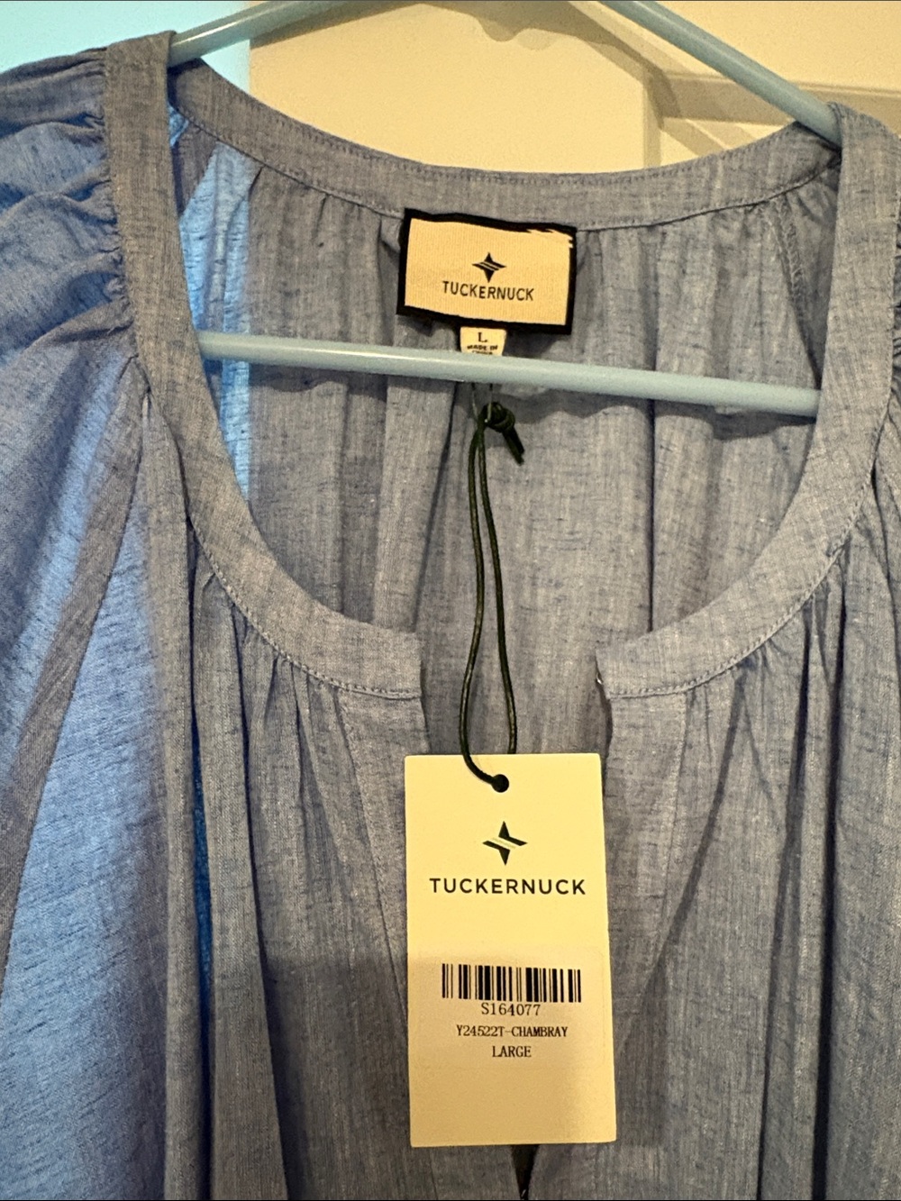 Tuckernuck Chambray Tiered Belted Maxi Dress - Picture 2 of 4